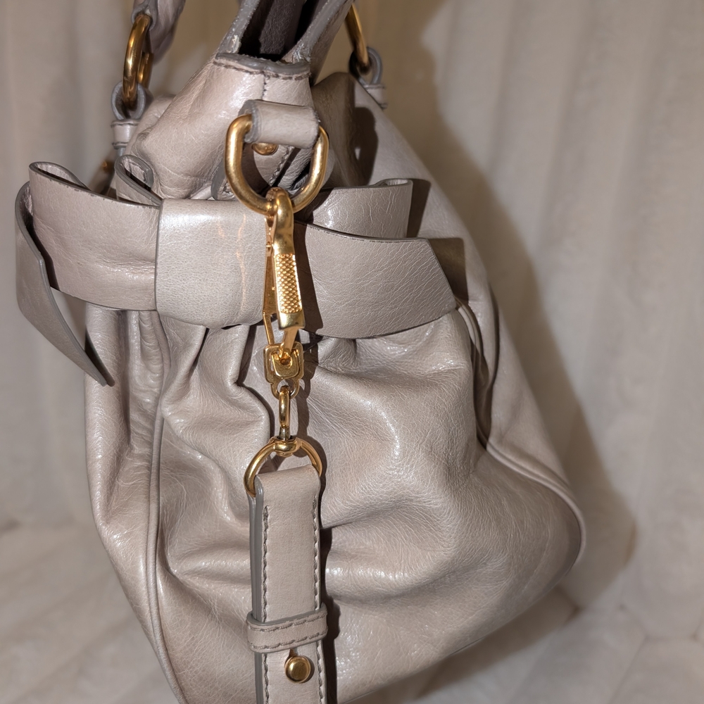 Authentic Miu Miu Taupe Leather Shoulder Bag - Picture 4 of 13
